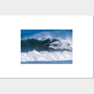 Bodyboarder in action Posters and Art